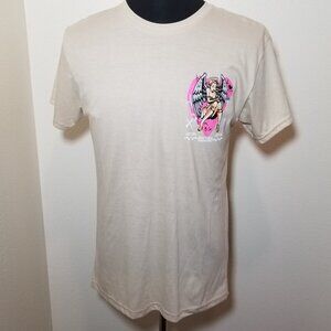 Fresh Laundry Mens M T Shirt Saints Club Good Vibes Tan Retro Street Grunge NWOT